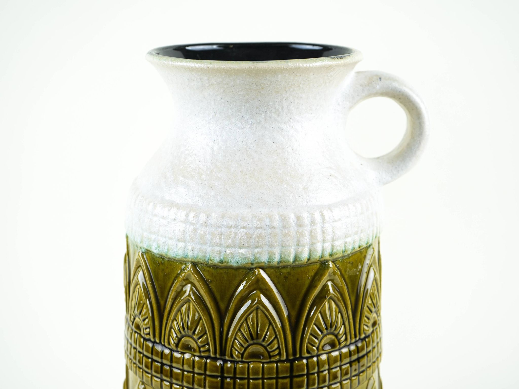 Ceramic floor vase with relief pattern, West Germany, 1970s