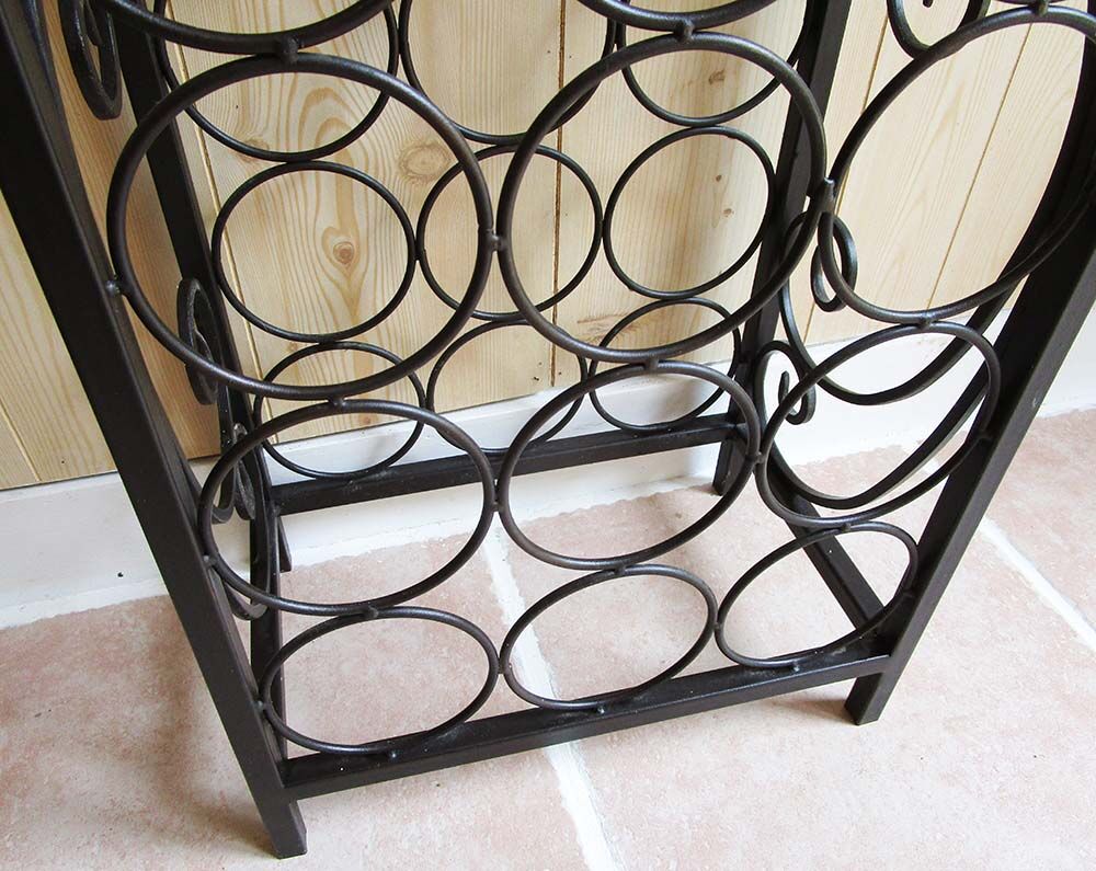 Vintage wrought iron bottle holder