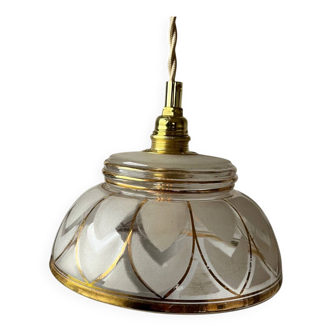Frosted and gold glass portable lamp