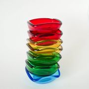 Blue colored glass pocket, in the style of Murano, 1970