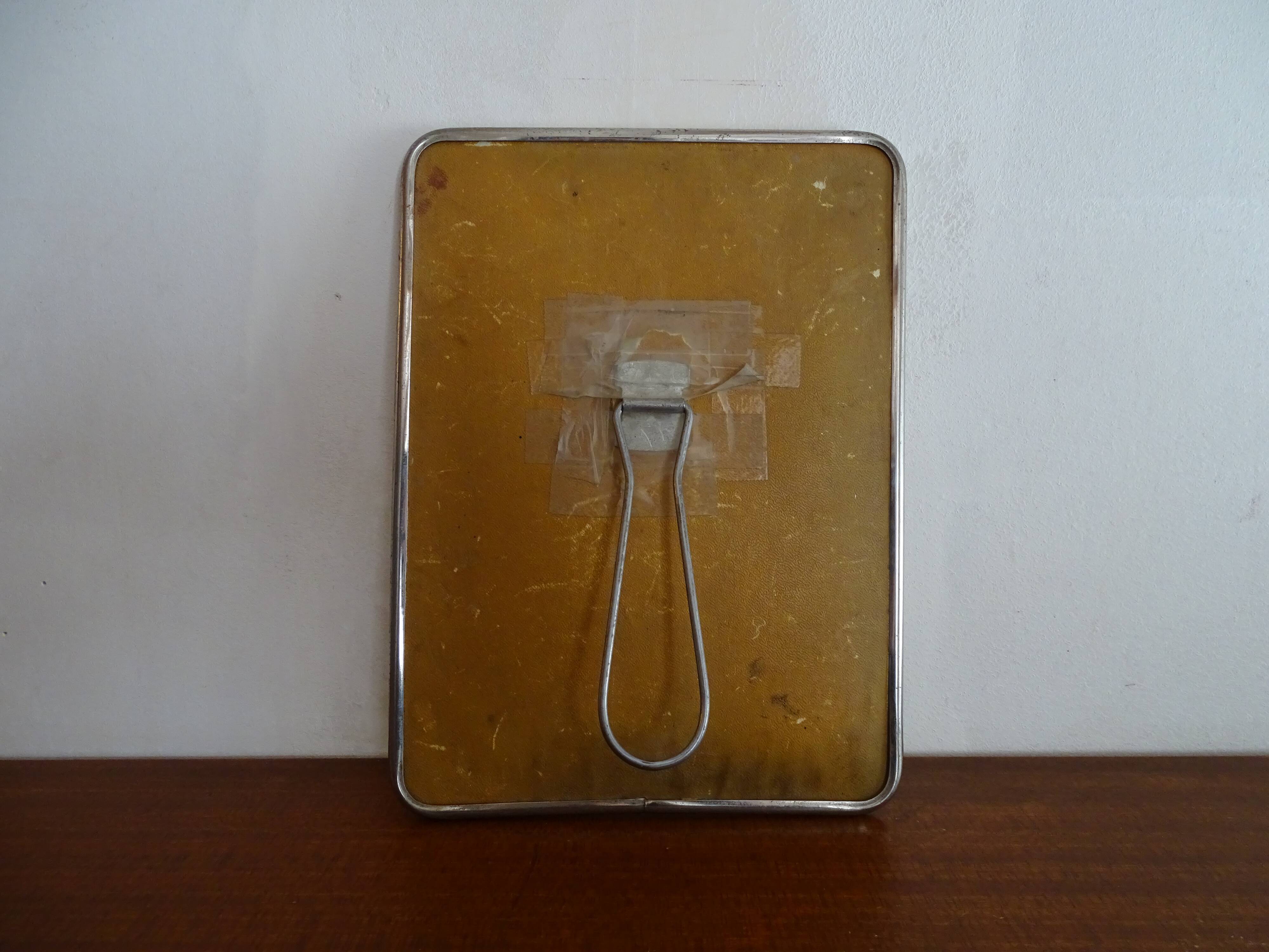 Vintage barber's mirror 23.5 cm by 17.5 cm