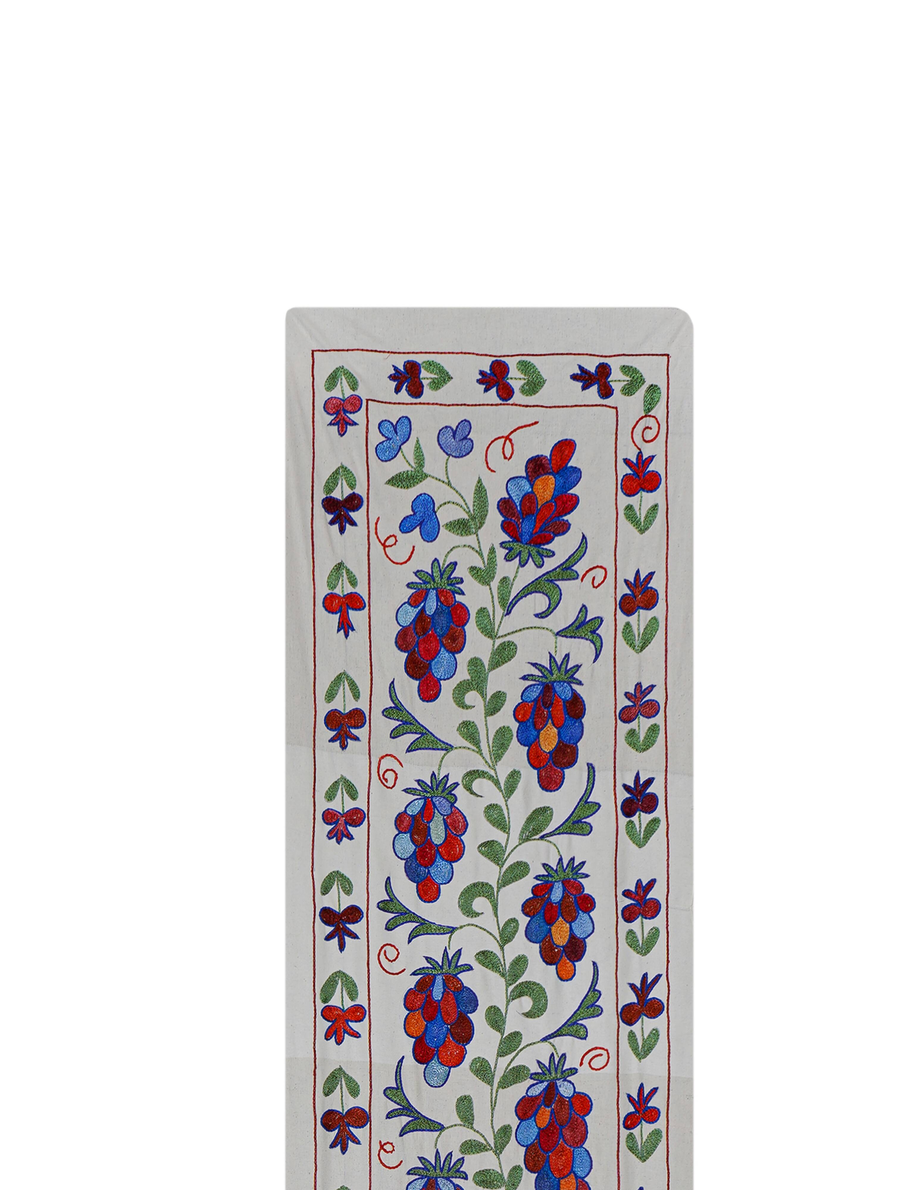 Hand-knotted rug, vintage Turkish rug 43x180 cm