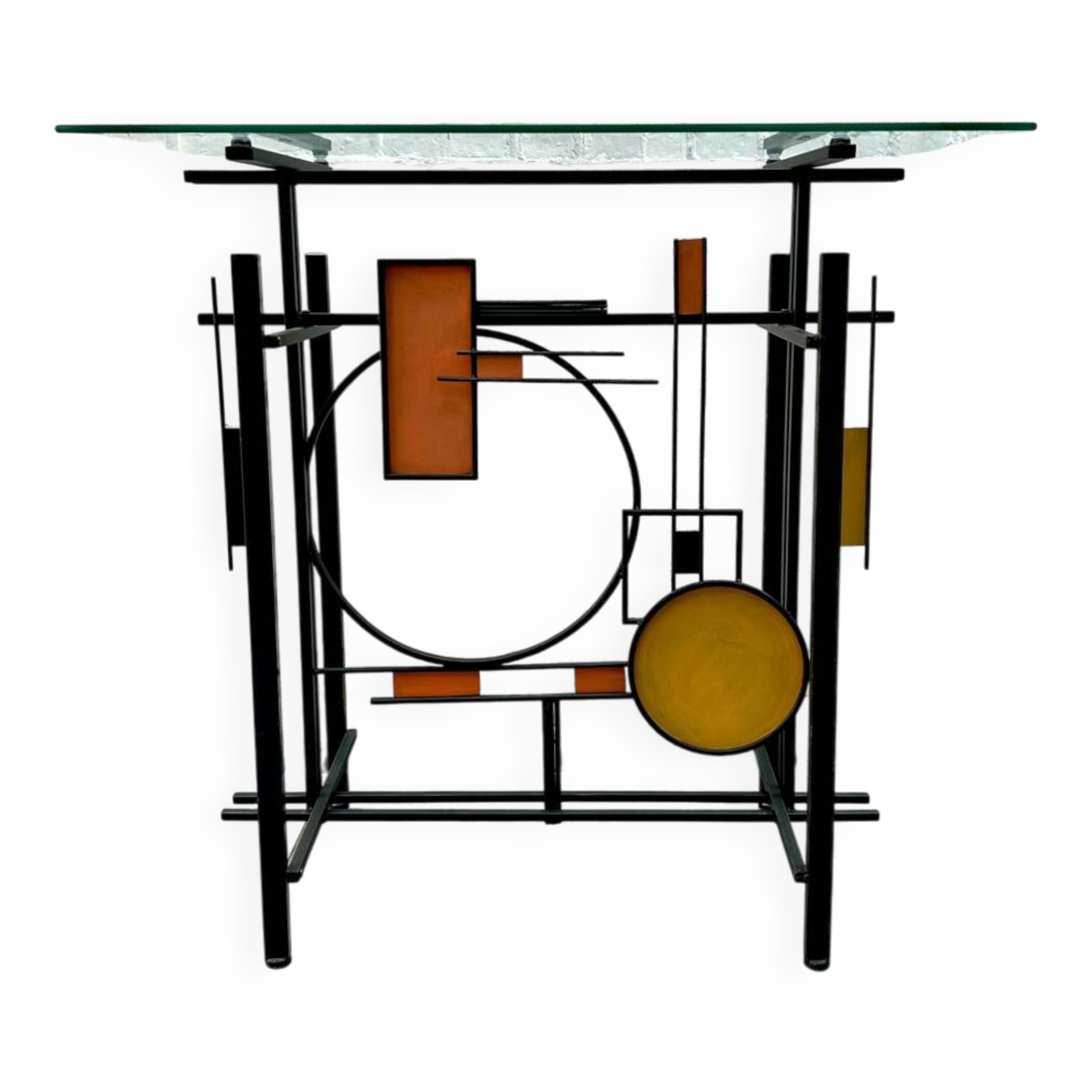 Postmodernist geometric console from the 1980s.