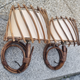 Pair of rattan bamboo sconces,  vintage, 60s