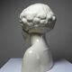 Very rare large faience bust from Sarreguemines, antique Art Deco.