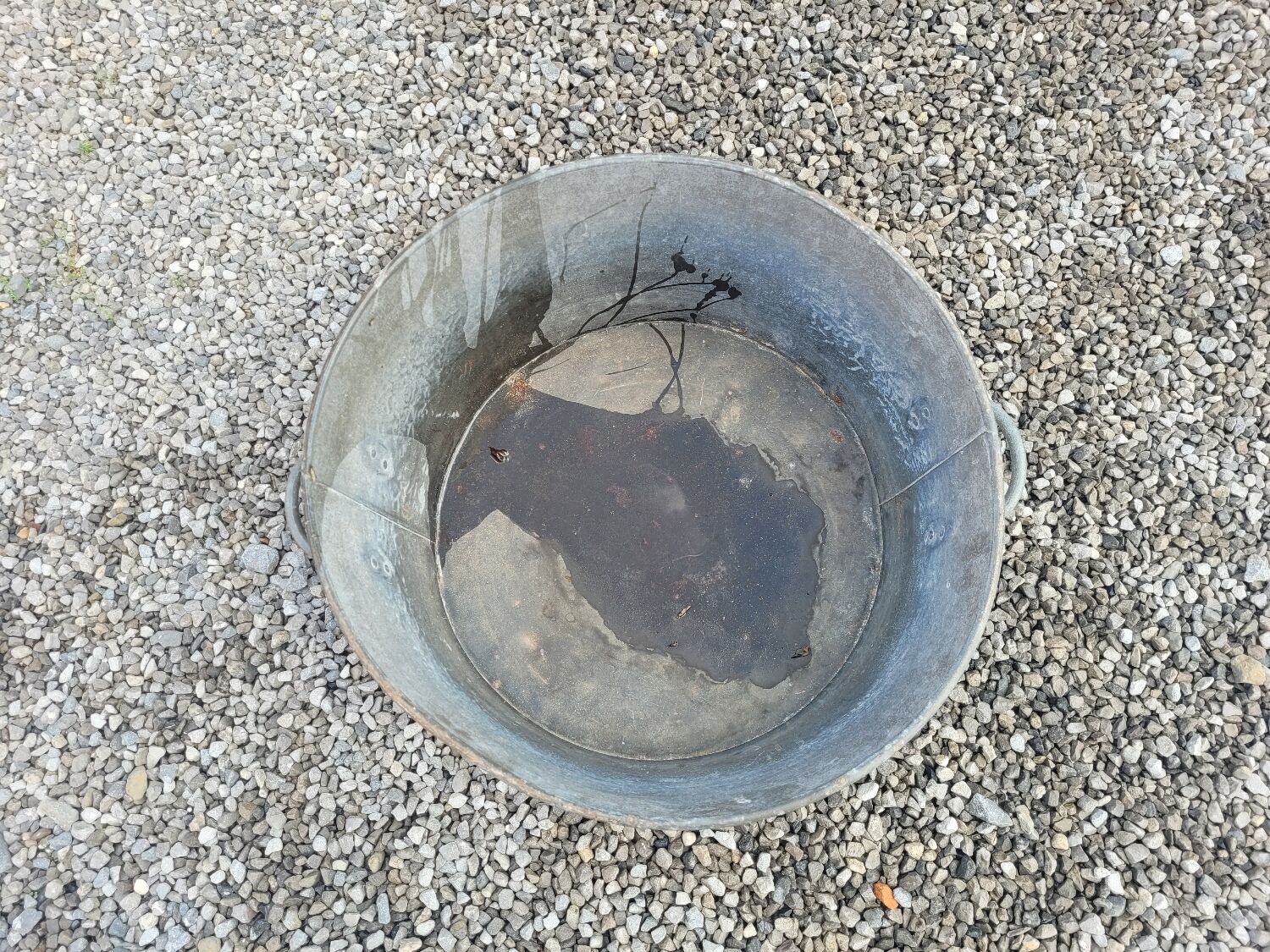 Old zinc basin, 55cms in diameter