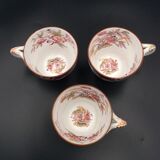 3 porcelain coffee cups sarreguemines decor minton n°215