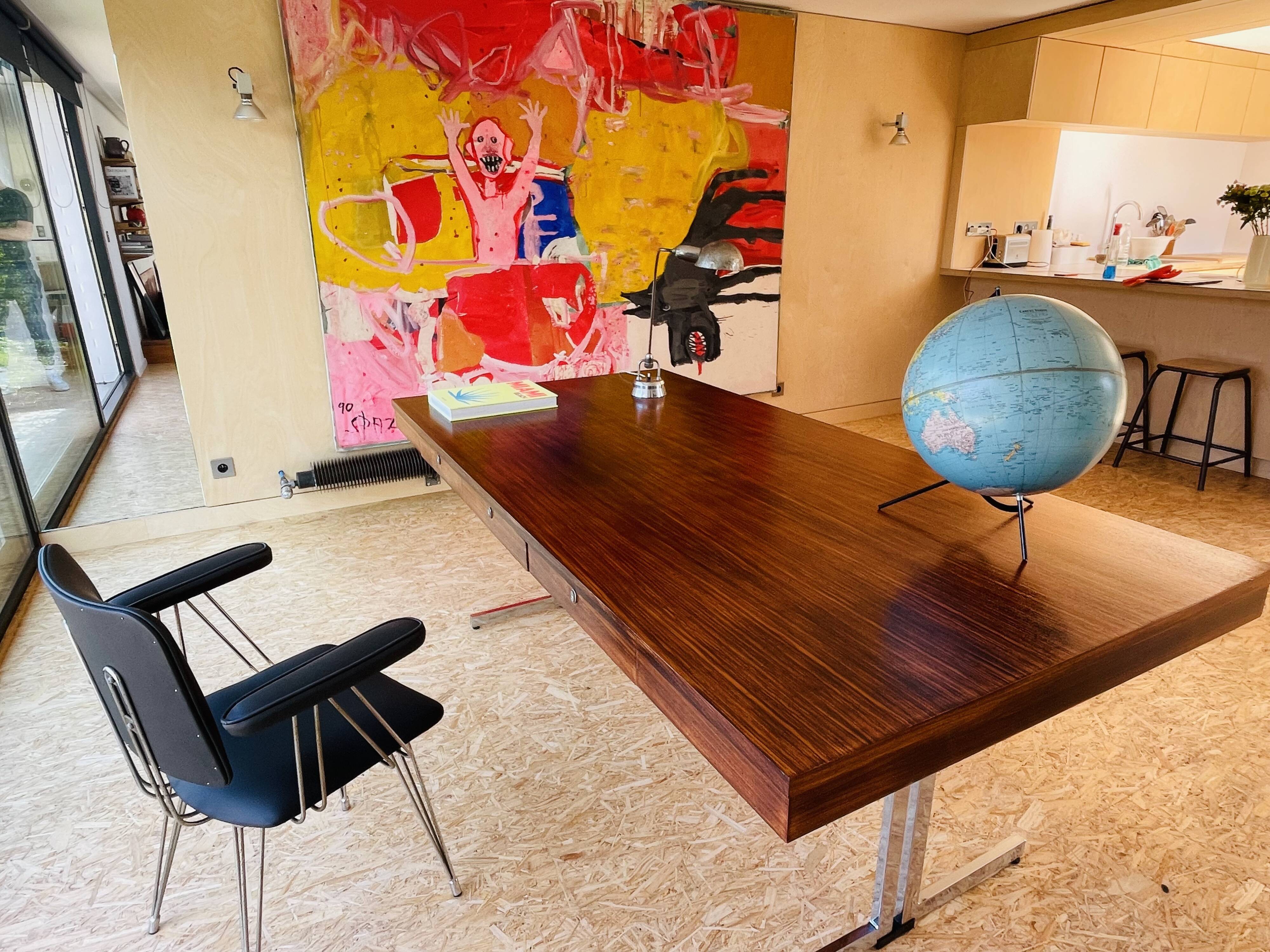 Vintage mahogany veneered desk