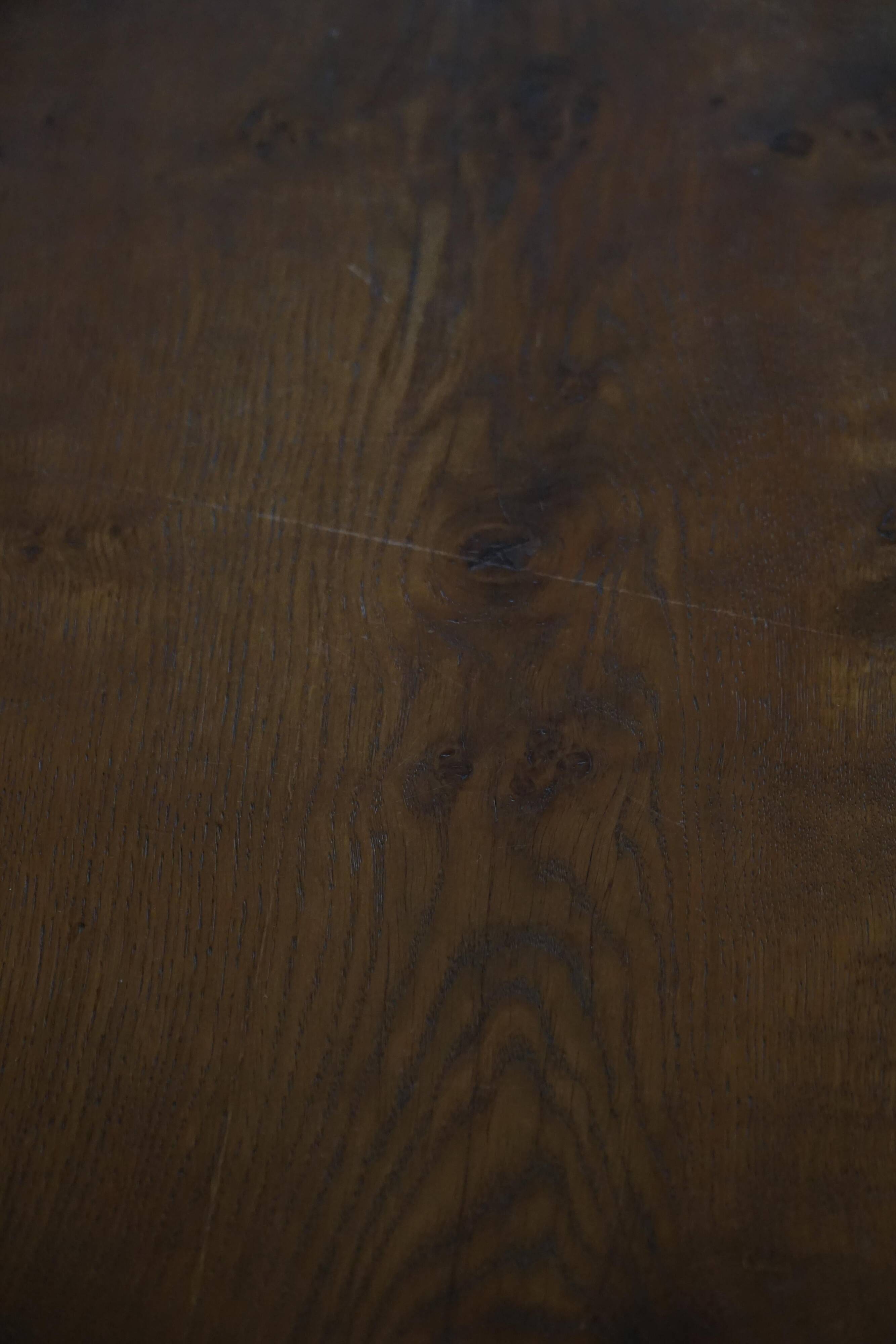 Mid-century Scandinavian coffee table made of solid elm wood, wabi-sabi style, 1960s.