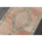 1970s Turkish Oushak Handmade Wool Cotton Orange Runner Rug 116x322