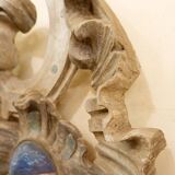Grande paire de décorations murales en bois sculpté de feuillages 18e siècle