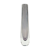 Large Mid Century Scandinavian Striped Glass Vase by Vicke Lindstrand for Kosta, Sweden, 1950s