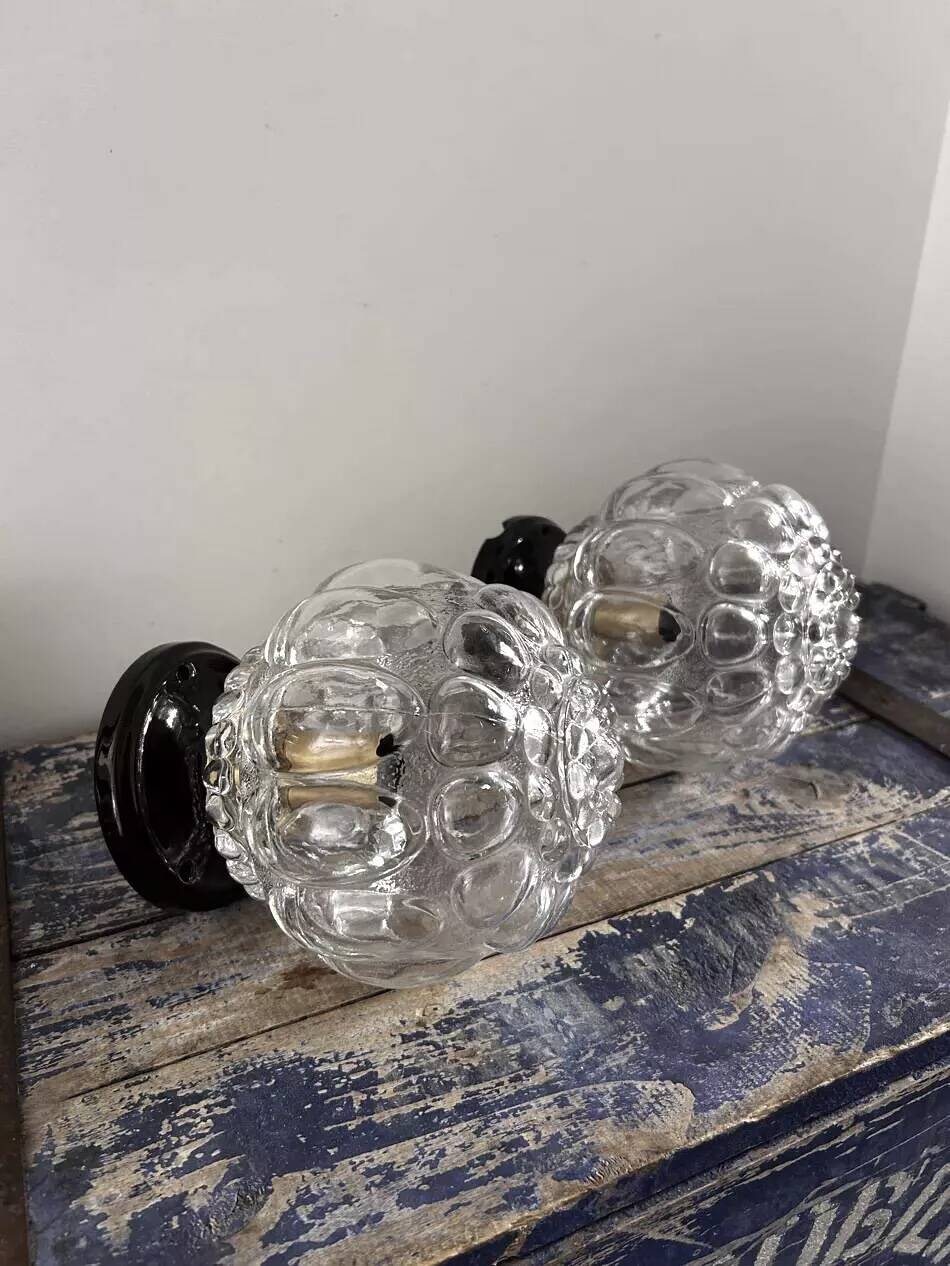 Paire d’appliques globes