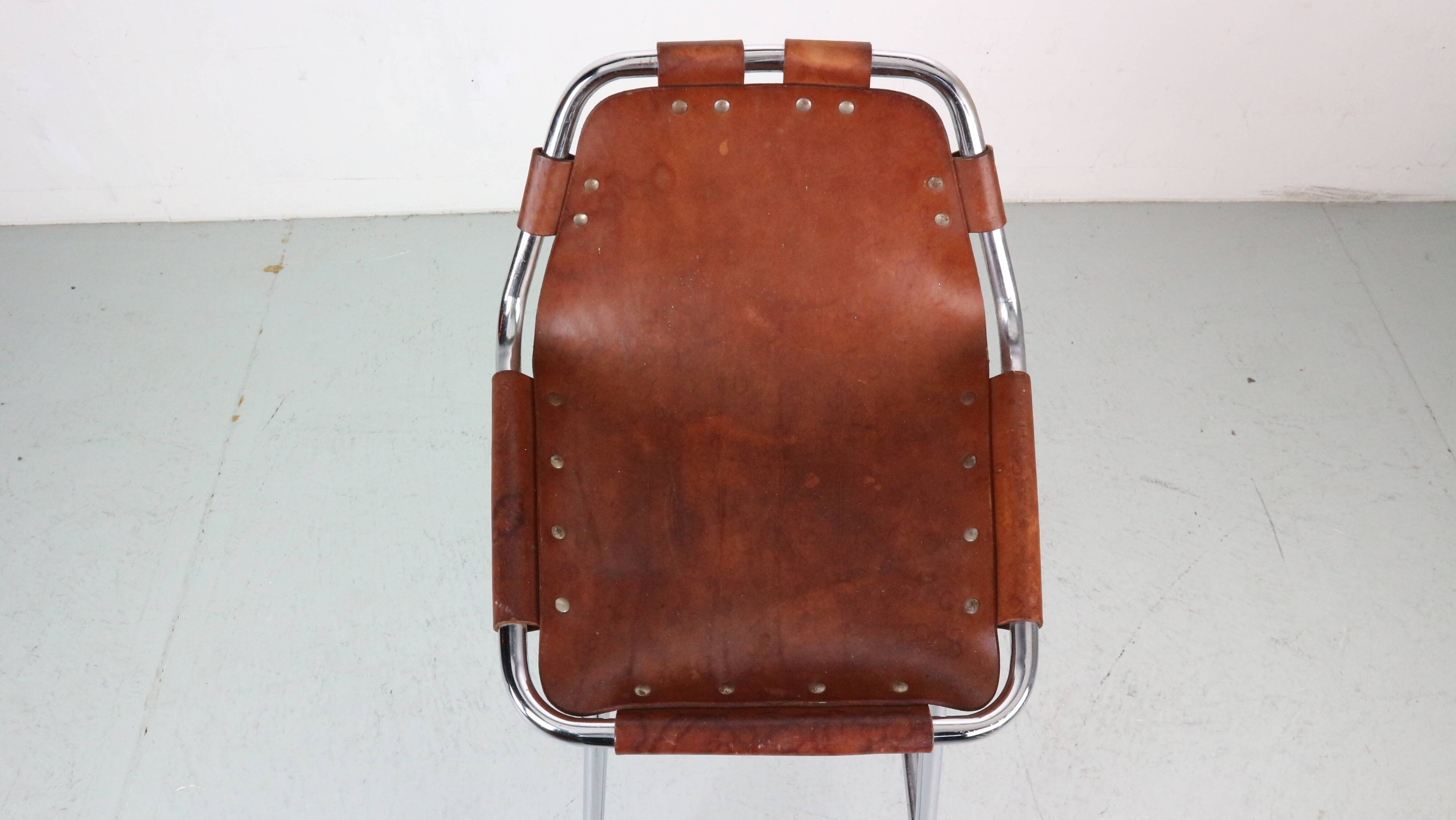 Dalvera "Les Arc" Original Leather Barstool, 1960