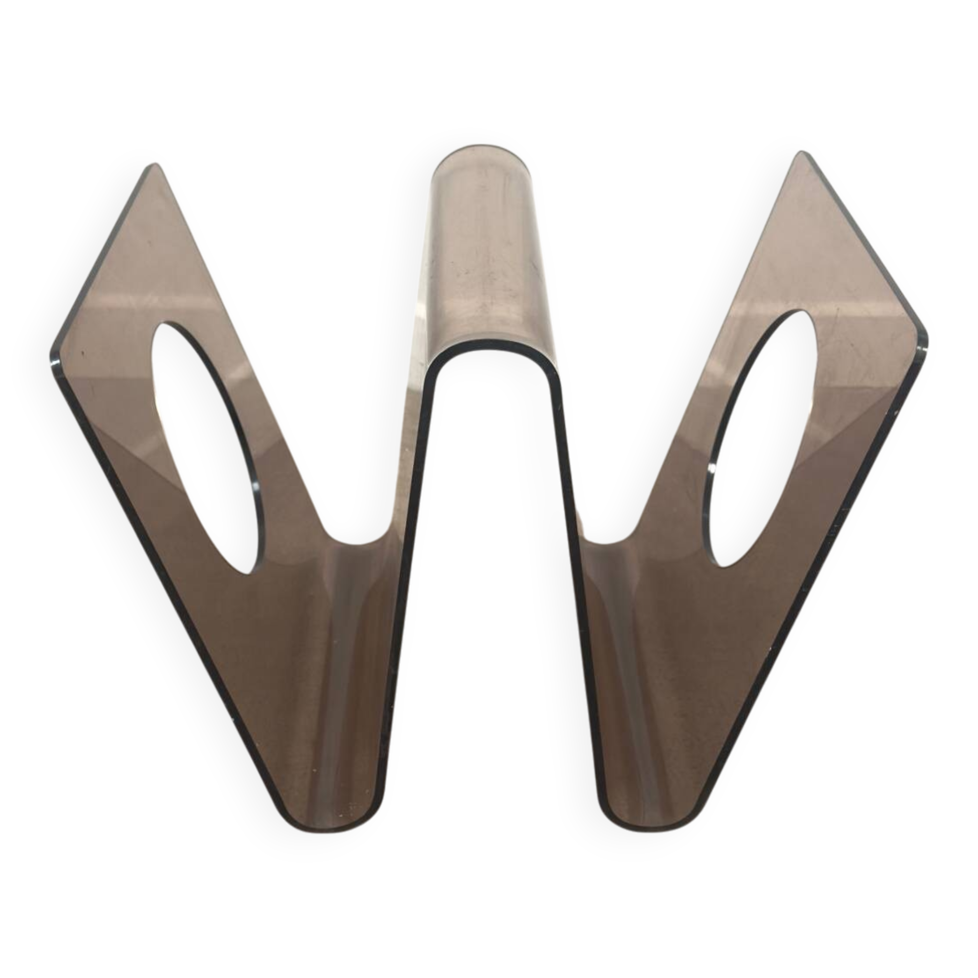 Michel Dumas smoked plexiglass magazine rack