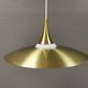 Hanging lamp, from the 1970s in matte white glass and brass colored metal.