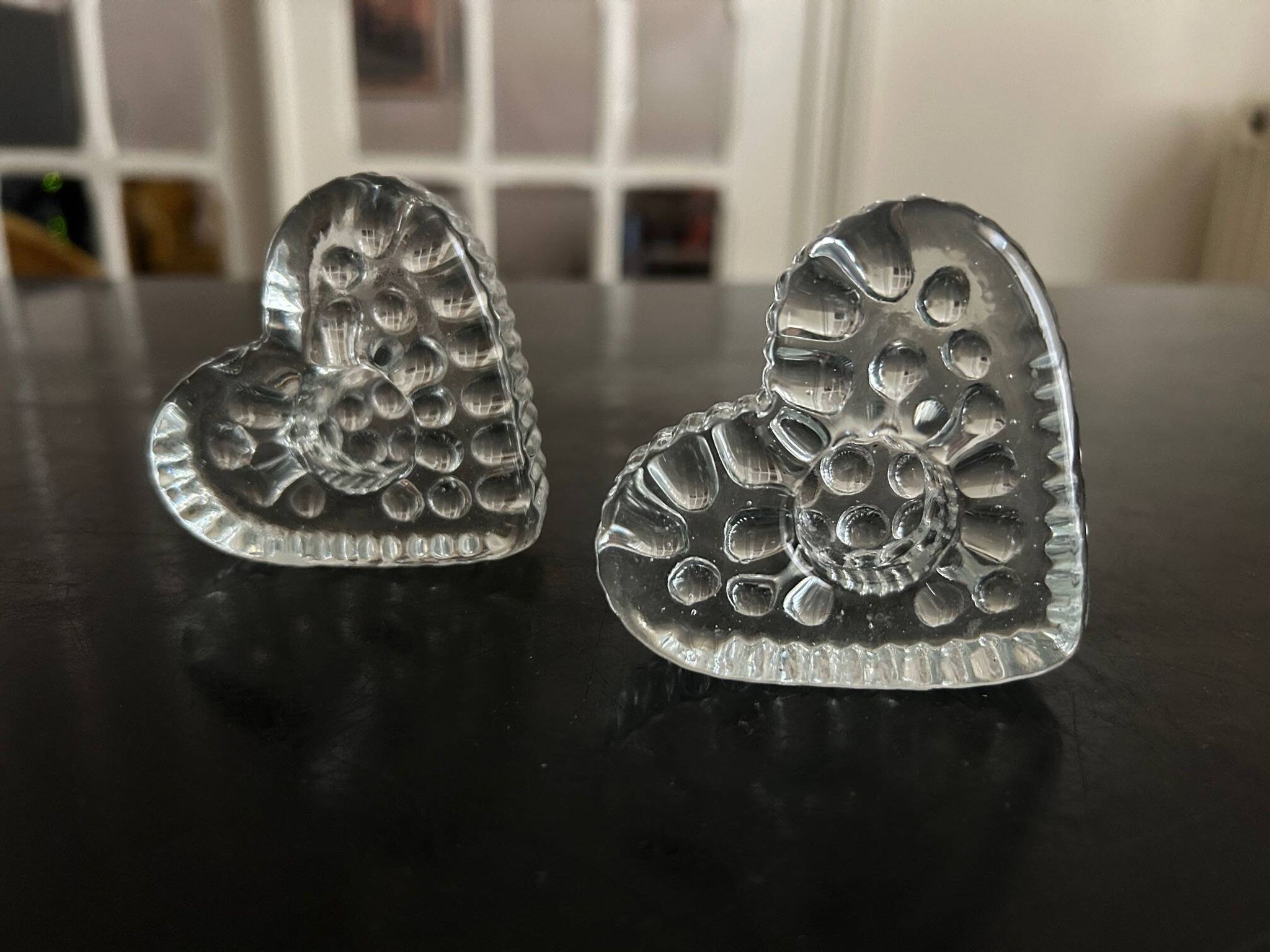 pair of heart candlesticks 1960