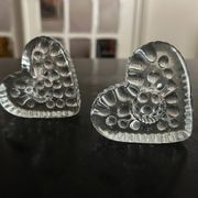 pair of heart candlesticks 1960