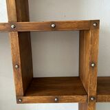 Cube oak wall shelf