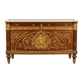 Commode Louis XVI en acajou et bronzes dorés, XIXe siècle