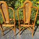 Lot de deux chaises cannage et rotin