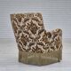 1960s, Danish armchair, furniture velour fabric, ash wood.