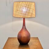 Red ceramic lamp by Jacques Ligner