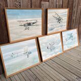 Set of 5 vintage U.S. MILITARY aircraft posters