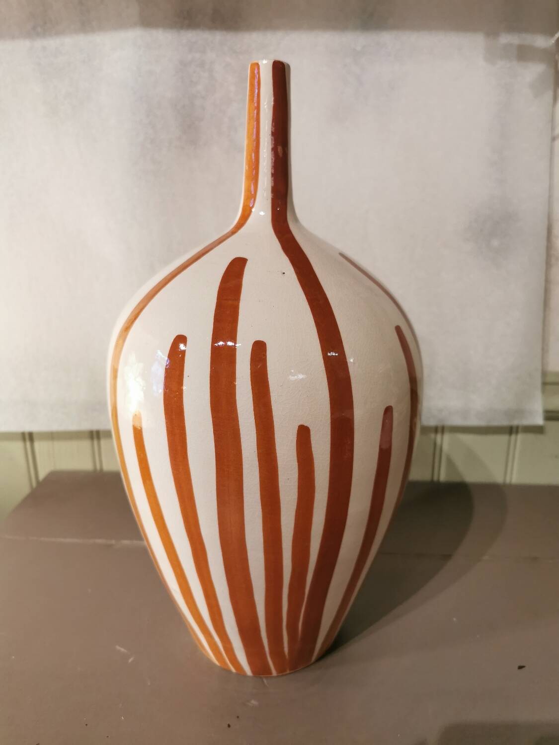 Moroccan striped ceramic vase
