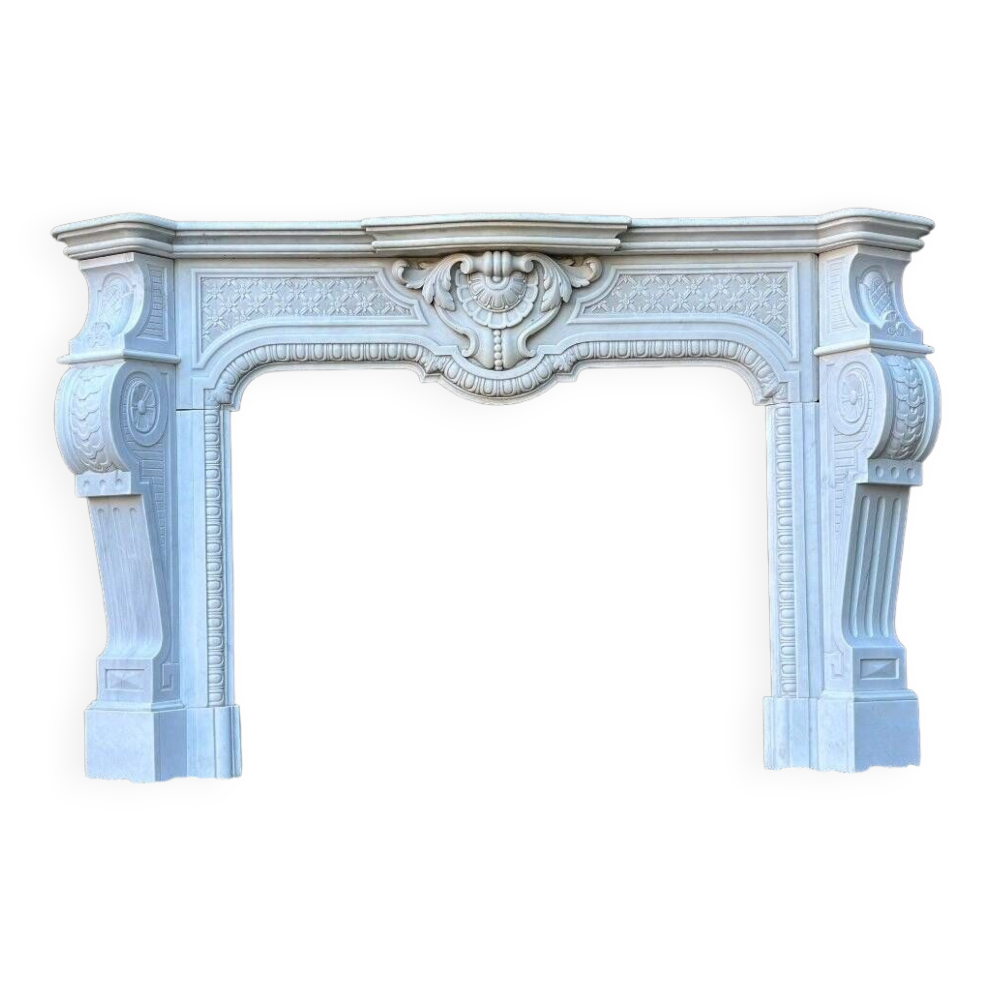 Napoleon III Fireplace In Carrara Marble Circa 1880