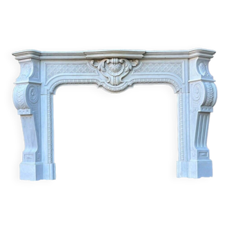 Napoleon III Fireplace In Carrara Marble Circa 1880