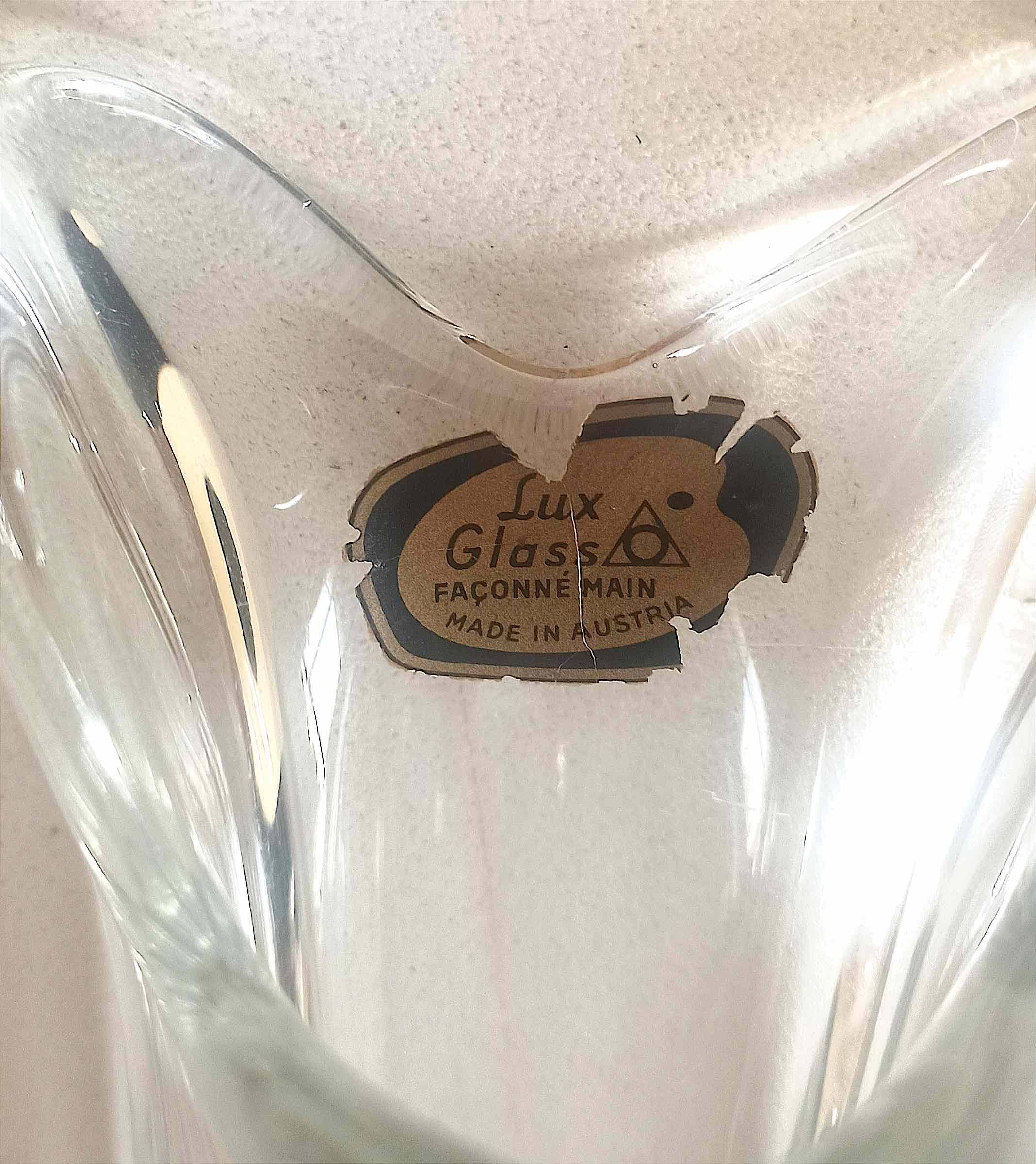 Lux Glass Crystal Vase 50s Height 27.5 cm