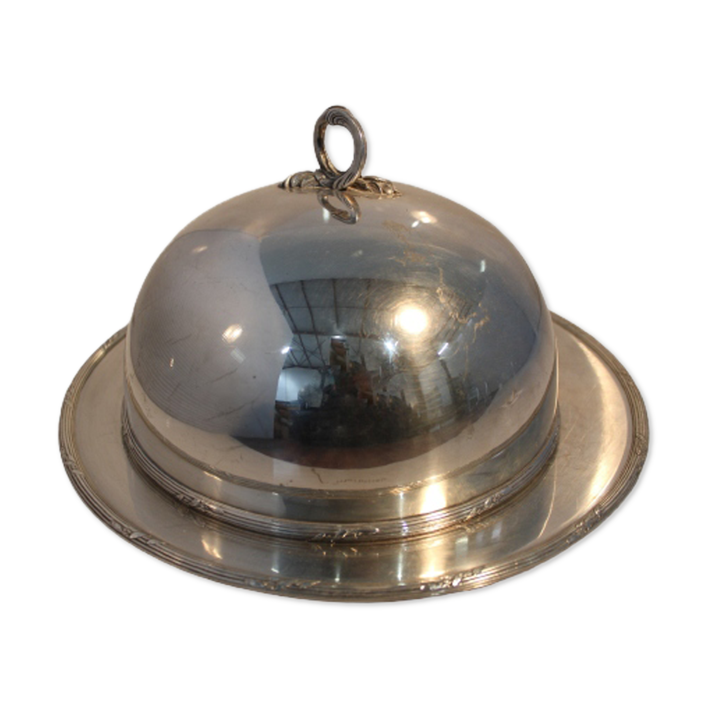 Silver metal bell dish "europ felix"