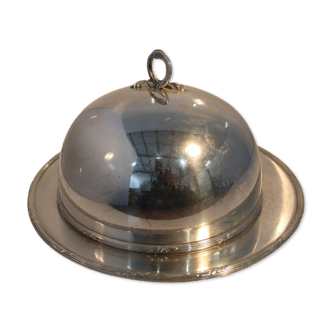 Plat à cloche en métal argenté "europ felix"