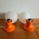 Vintage orange plastic bedside lamp