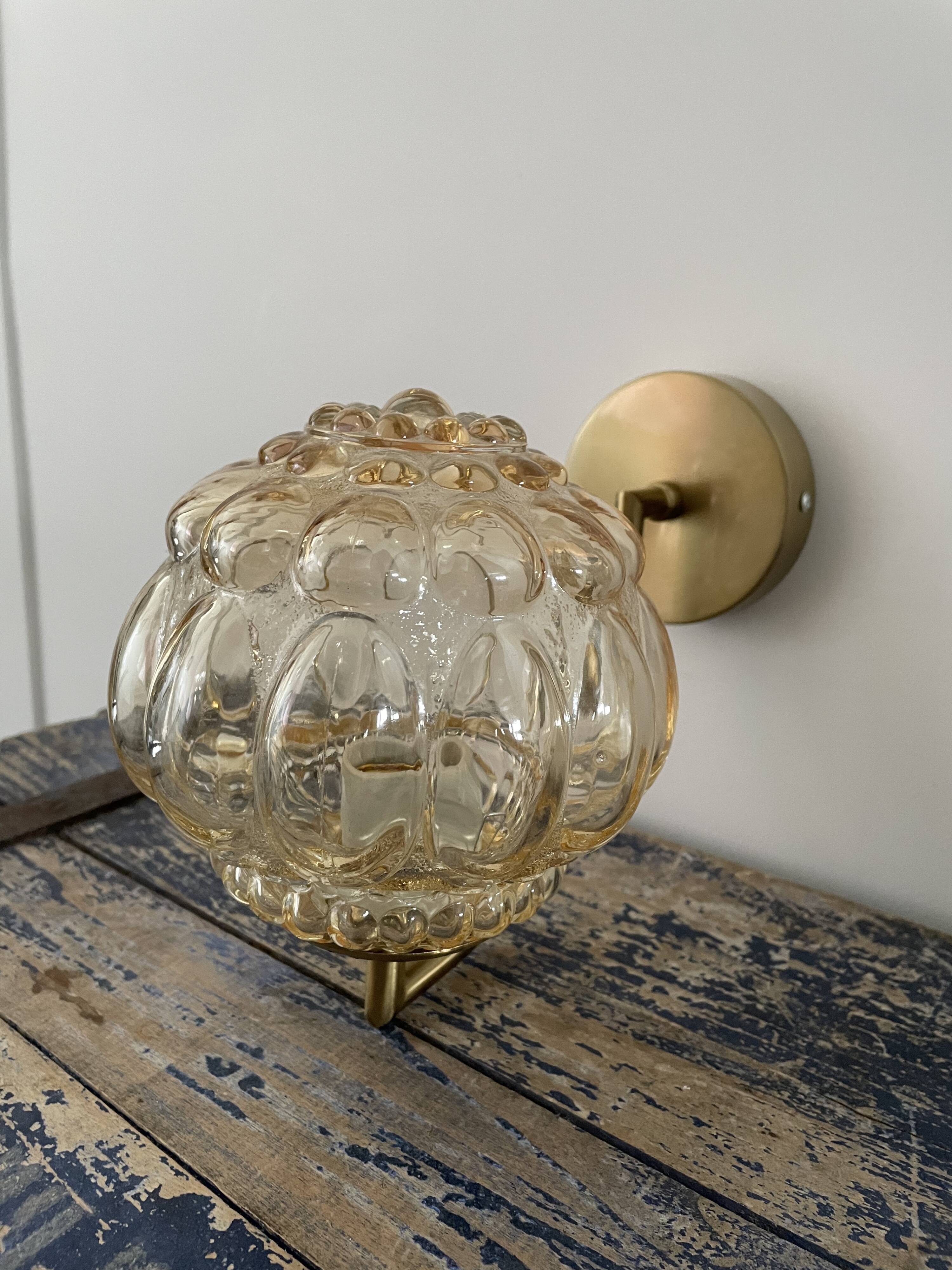 Vintage chiseled glass wall lamp
