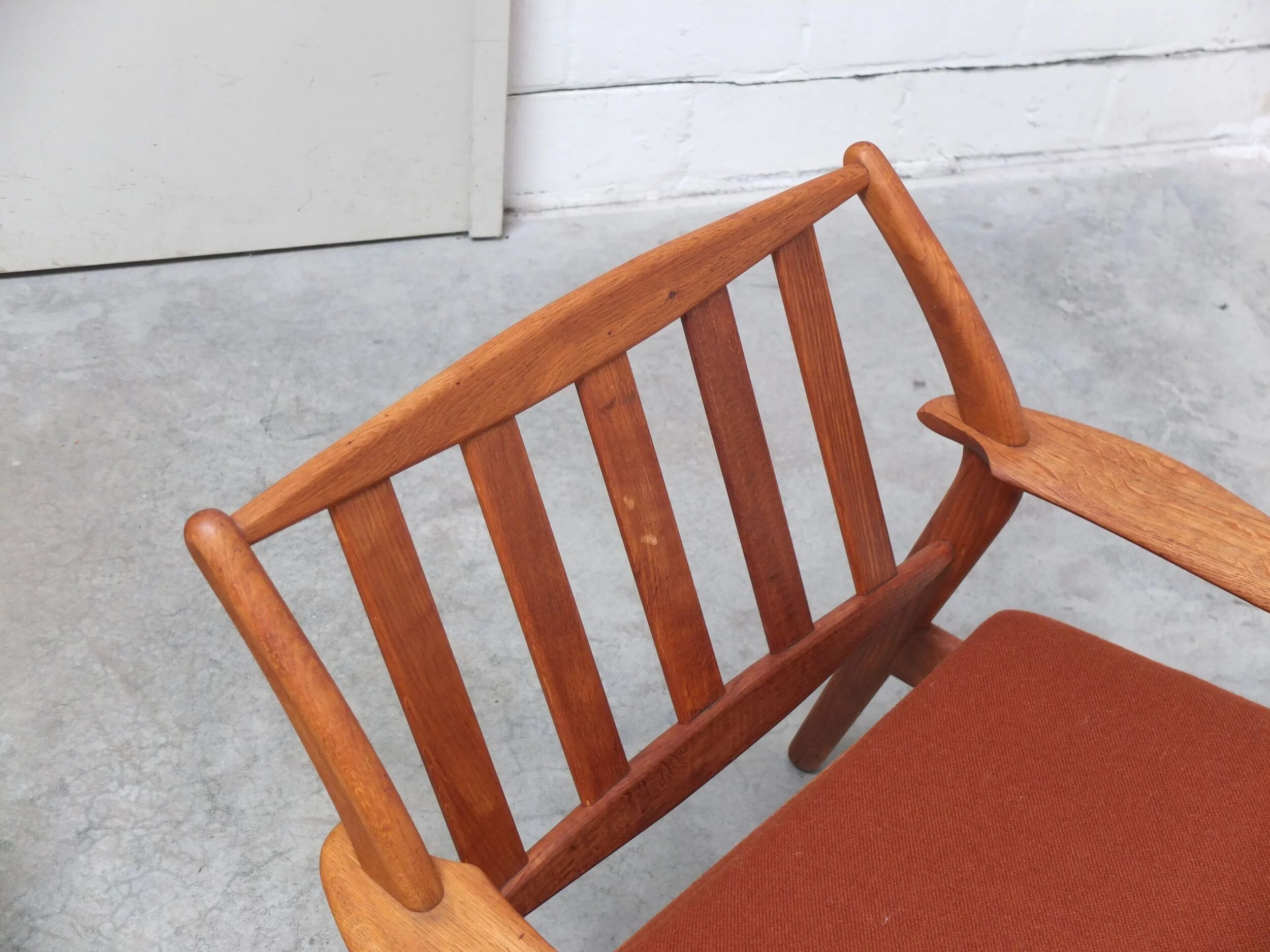 Danish pair of easy chairs in oak by Niels Koefoed, 1960s