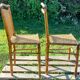 Duo de chaises en bois tourné style bambou