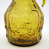Amber Yellow Molded Glass Pitcher - Bormioli Fidenza Vitraria Italy - Vintage 60s