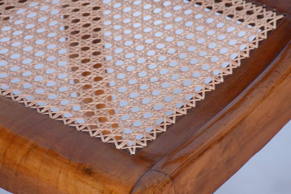 Biedermeier Chair in Cherry Tree & Rattan, Austria, 1830s