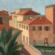 Original Swedish Oil on Canvas – “Motif from Italy” by K. Berthel – Signed – Dated 1949 – Vintage & Framed – 73 × 61 cm (28.7" × 24")