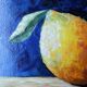 Oil painting on canvas still life lemon country decoration