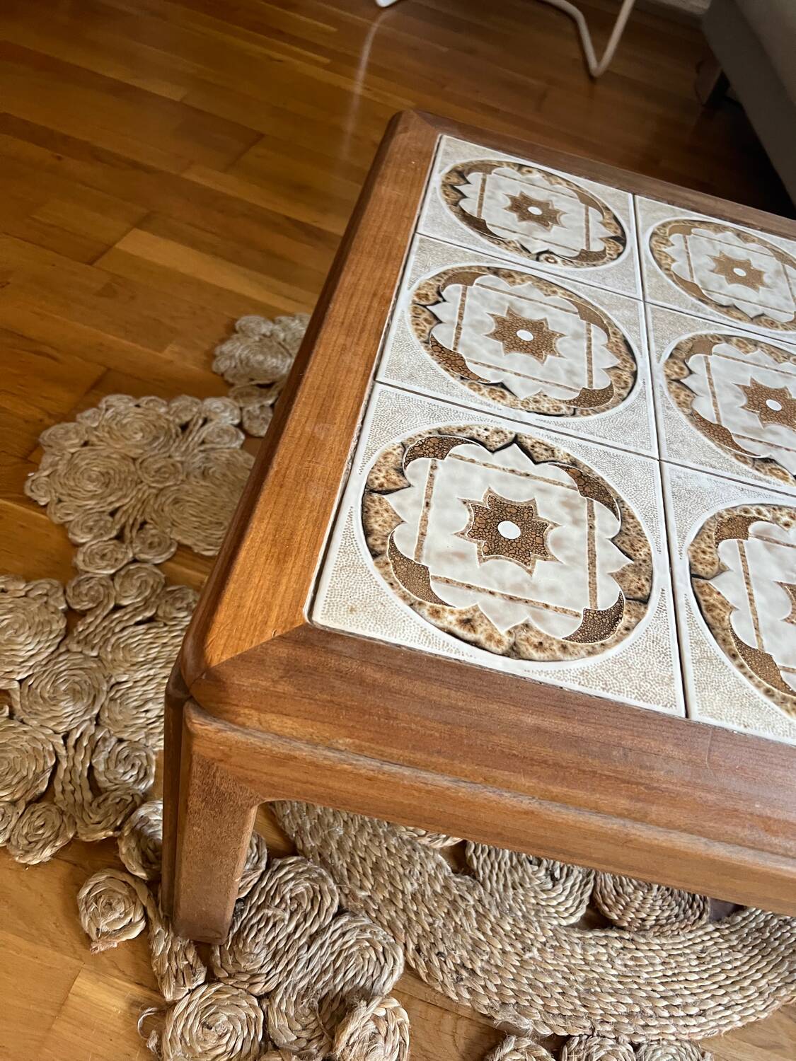 Vintage G-plan ceramic and teak table