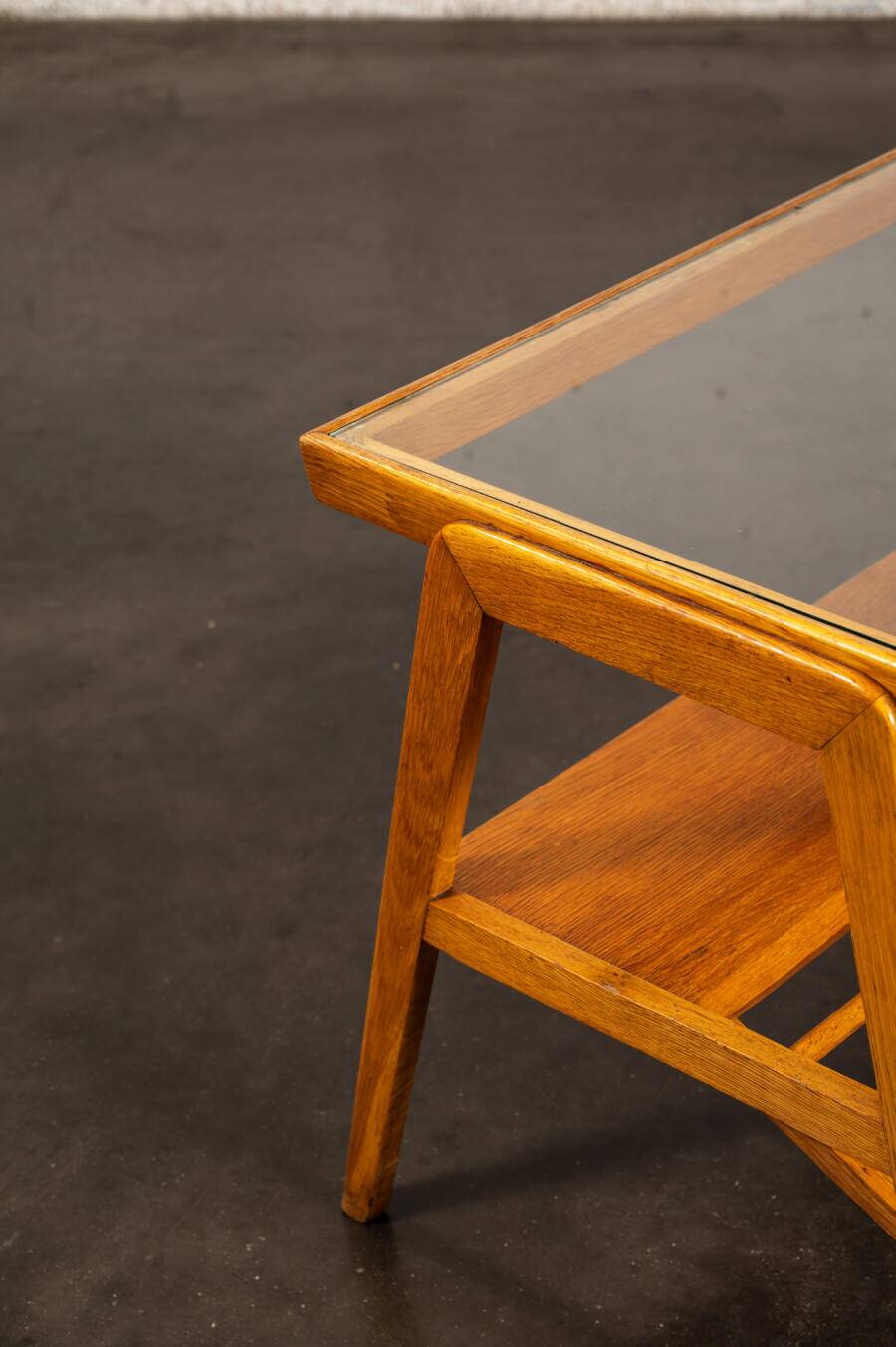 Glass and wood side table