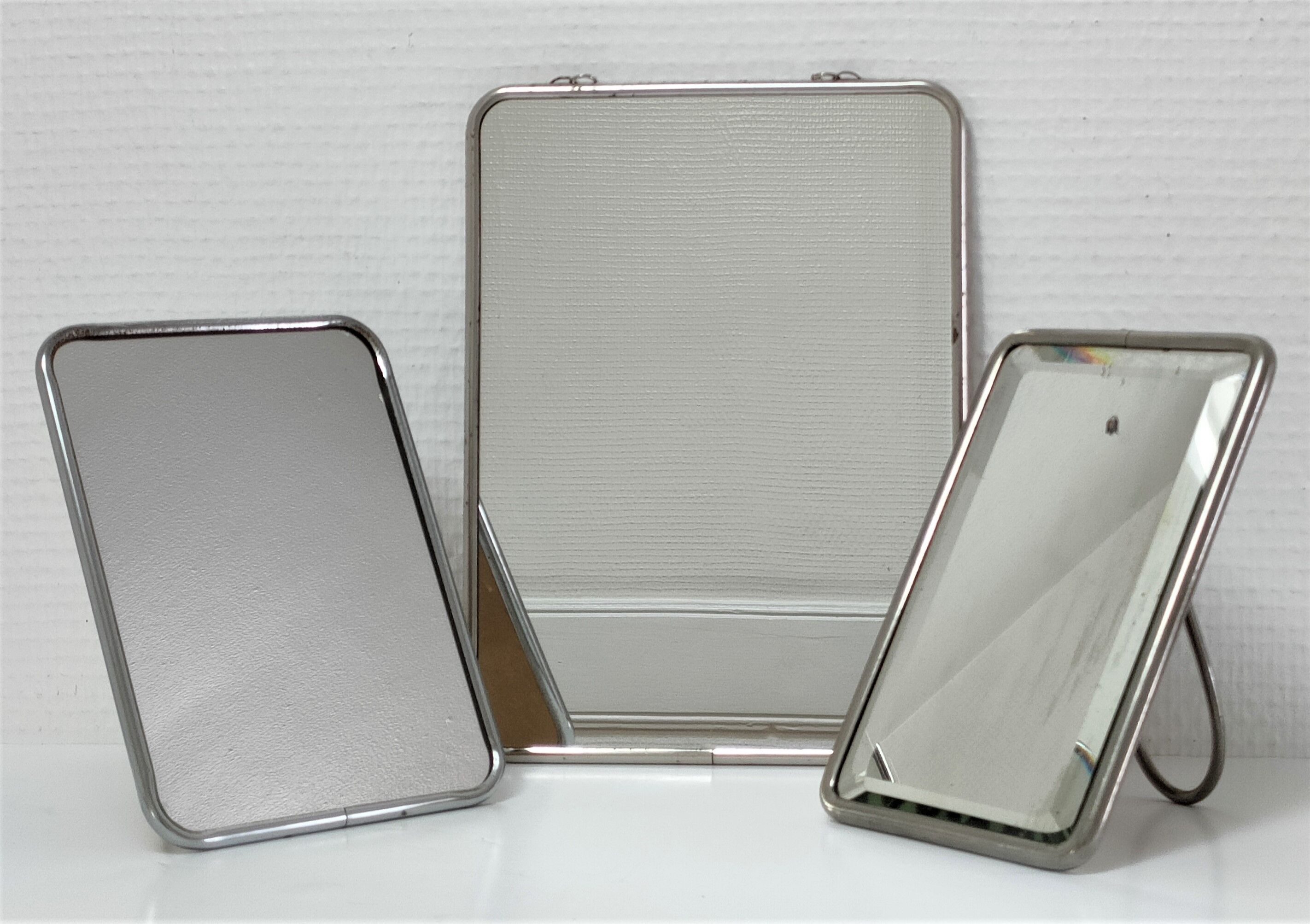 three barber mirrors metal frame early to middle XXth