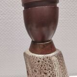 Lampe de table en céramique Vitrika avec abat-jour d'origine, Danemark années 1980.