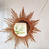 Rattan sun mirror 1960 - 50x50cm