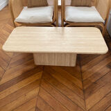 Minimalist design coffee table in unbleached travertine stone