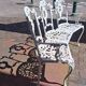 Large terrace or garden bench, made of cast iron, vintage decor.