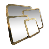 Set of 4 Brass Square Mirrors
